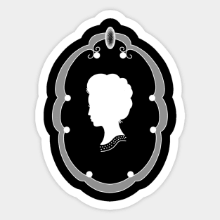 Lady cameo white Sticker